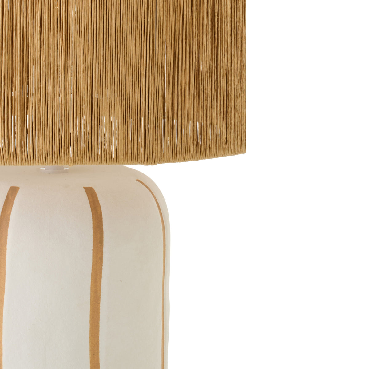 Table Lamp Striped Ceramic Natural/White Large J-Line