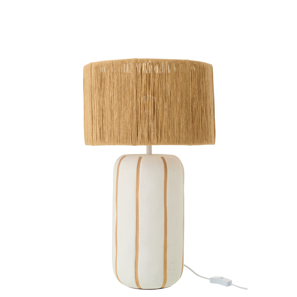 Table Lamp Striped Ceramic Natural/White Large J-Line