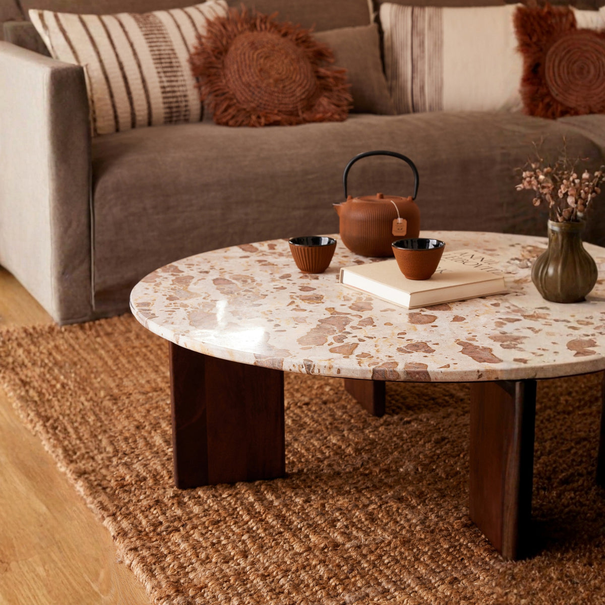 Coffee table Mathilde Natural Marble/Beige J-Line