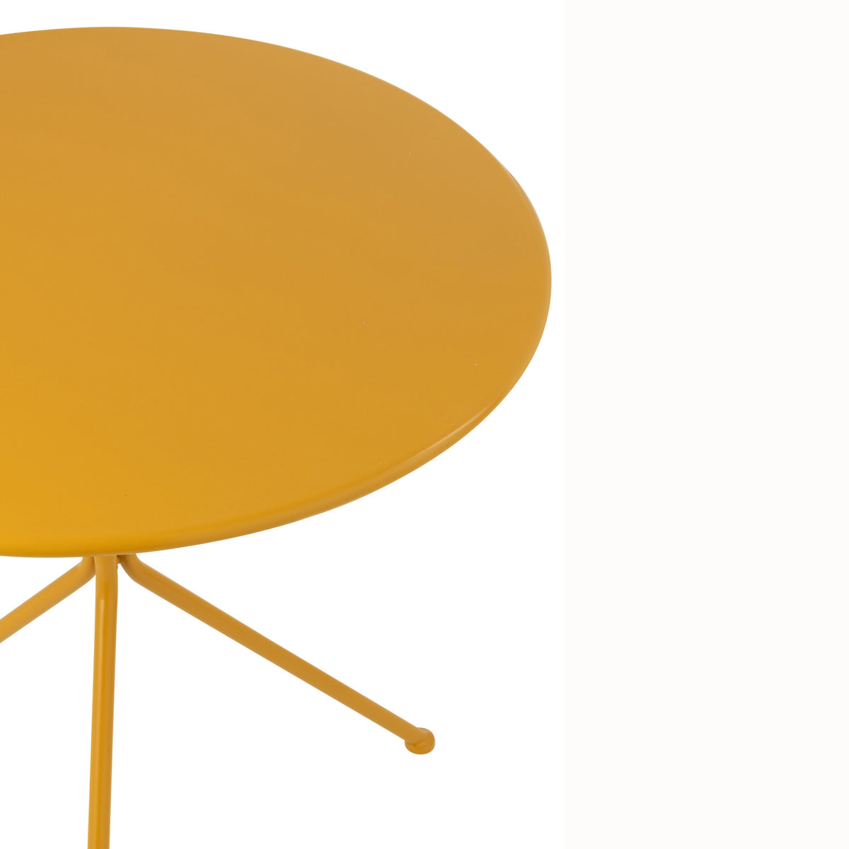Garden Table Tripod Round Metal Ochre Yellow Large J-Line