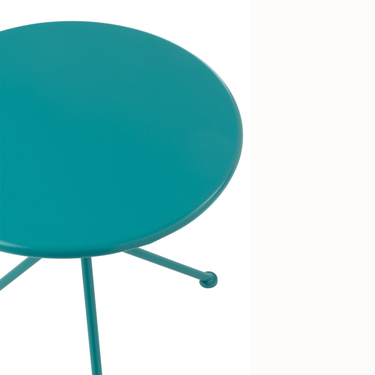 Garden Table Tripod Round Metal Turquoise Small J-Line