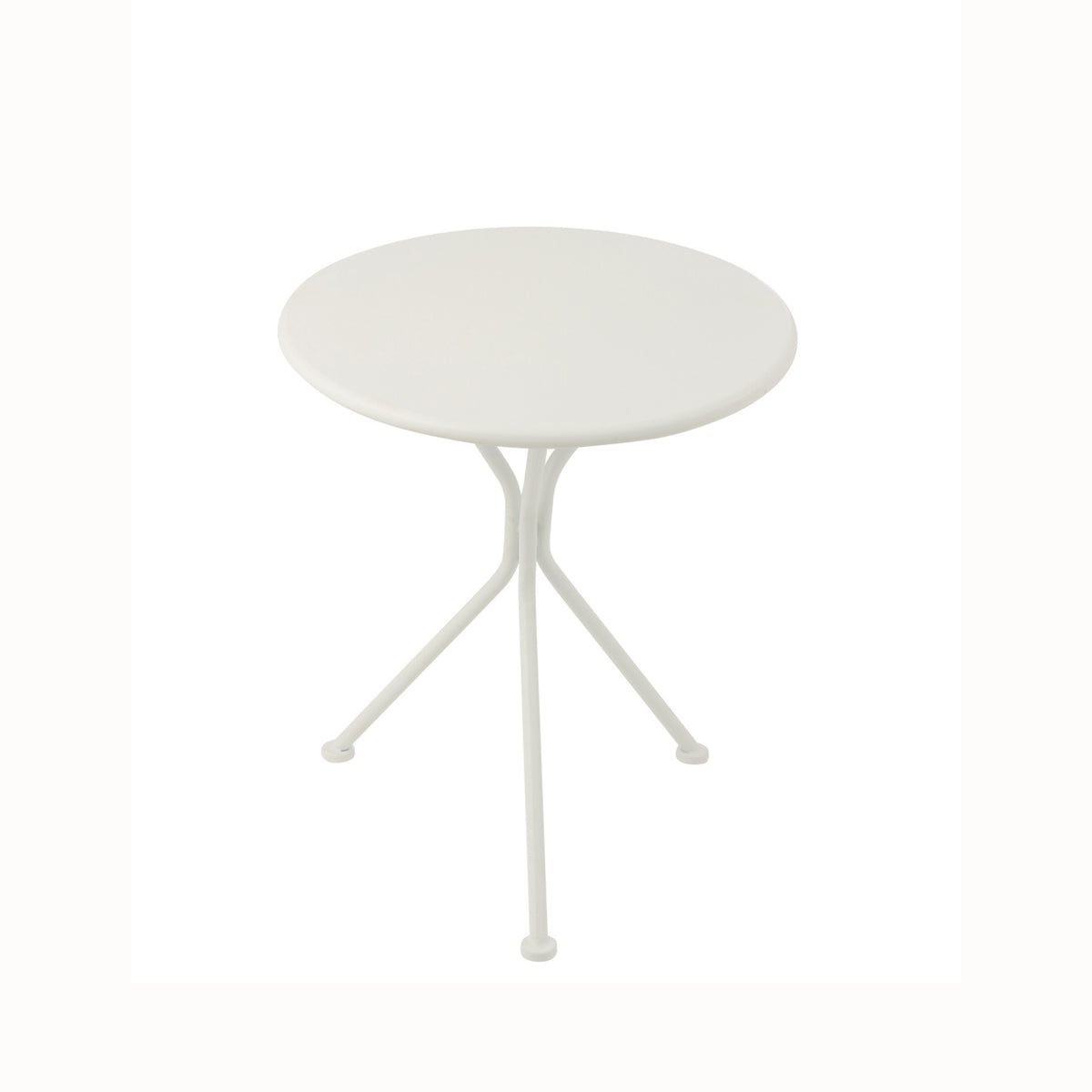 Garden Table Tripod Round Metal White Small J-Line
