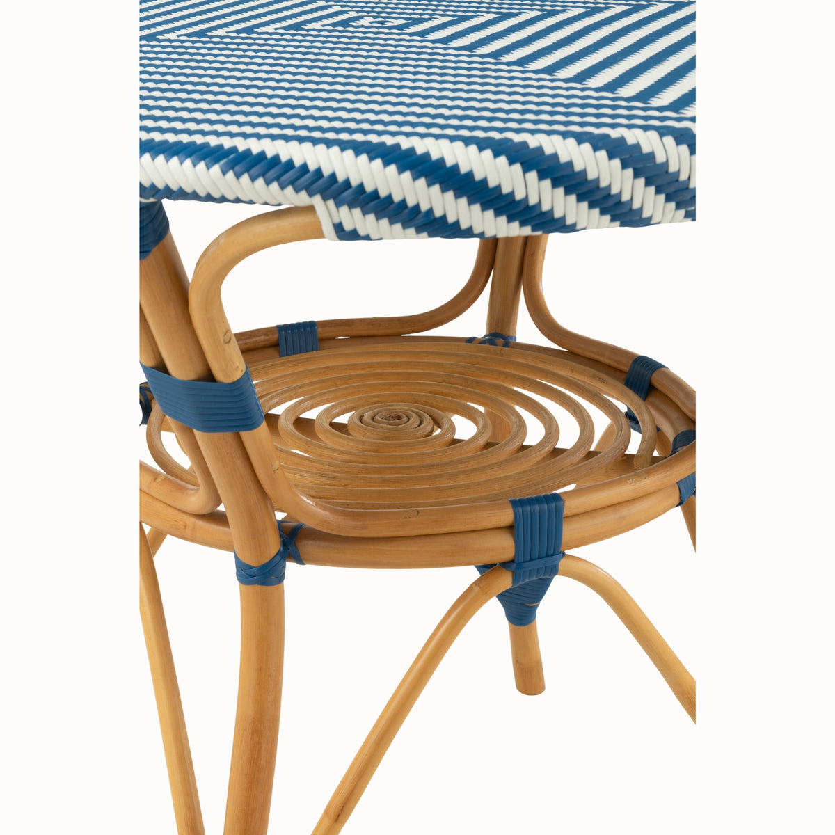 Dining Table Rattan Blue/White J-Line