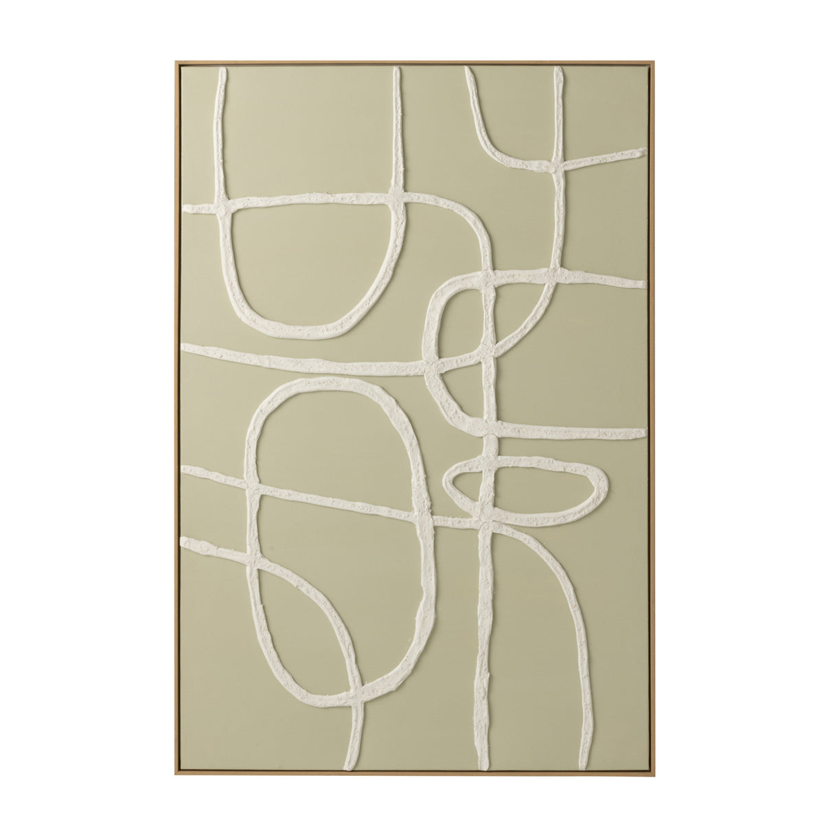 Abstract Acrylic Painting White/Light Green J-Line