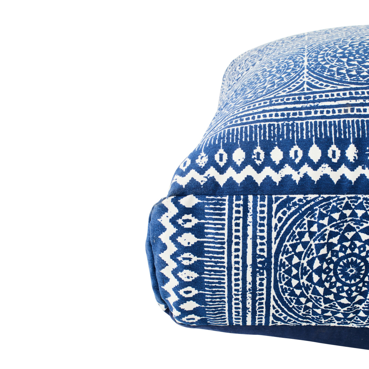 Pouf Mosaic Cotton Blue/White J-Line