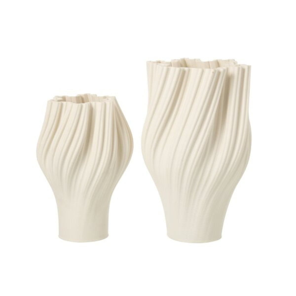 Vase 3D Print Stoneware White Small J-Line