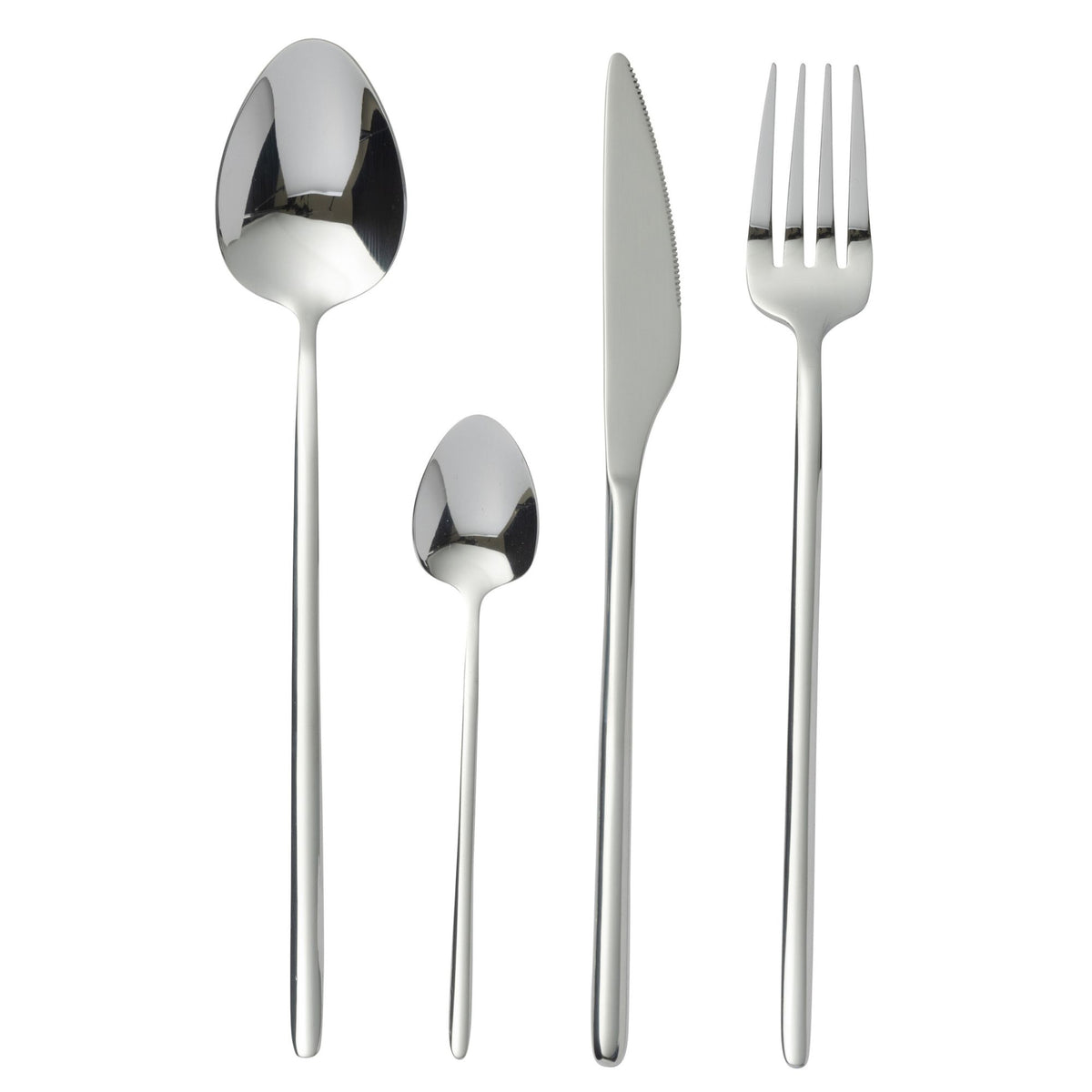 Cutlery Set Box C 24 Pieces Stainless Steel Shiny Silver J-Line