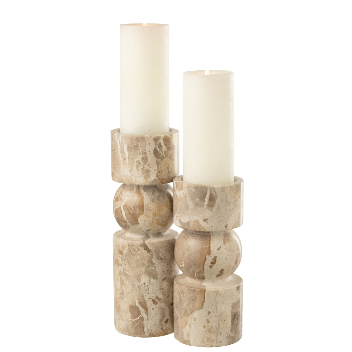 Candle Holder Marble Beige Large J-Line