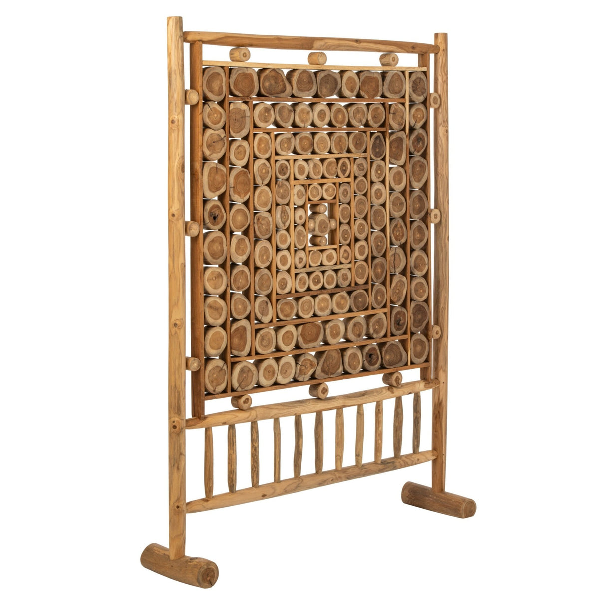 Room Divider Tree Slices Teak Wood Natural J-Line