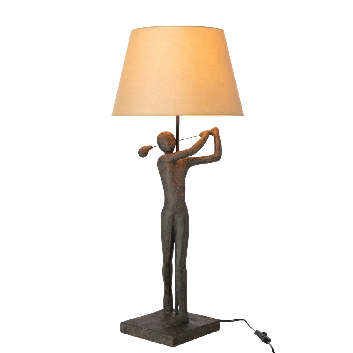 Table Lamp Golfer Polyresin Black J-Line