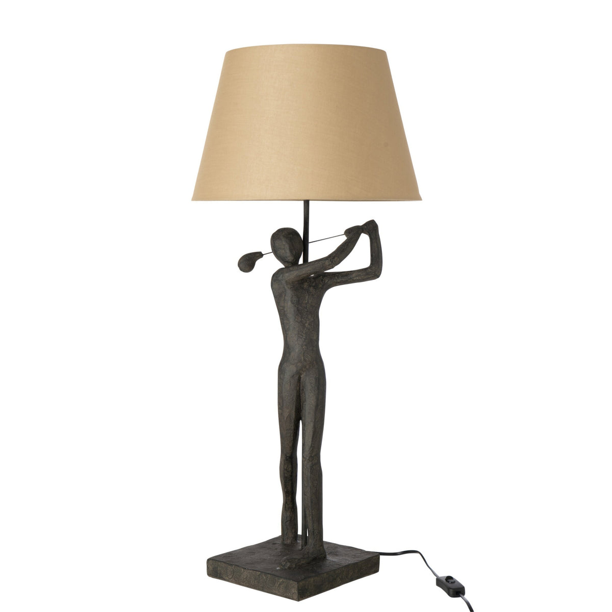 Table Lamp Golfer Polyresin Black J-Line