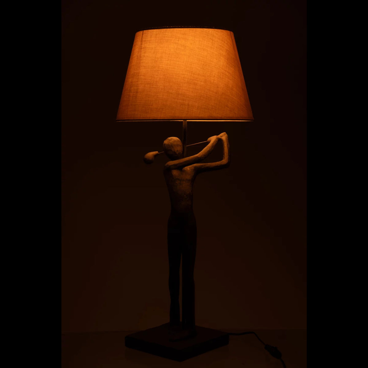 Table Lamp Golfer Polyresin Black J-Line