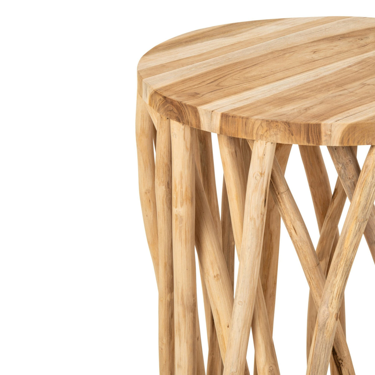 Branch Round Teak Wood Bar Table Natural J-Line