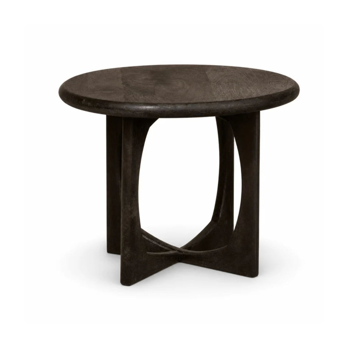 Side table Milou Mango wood Black 60cm Starfurn