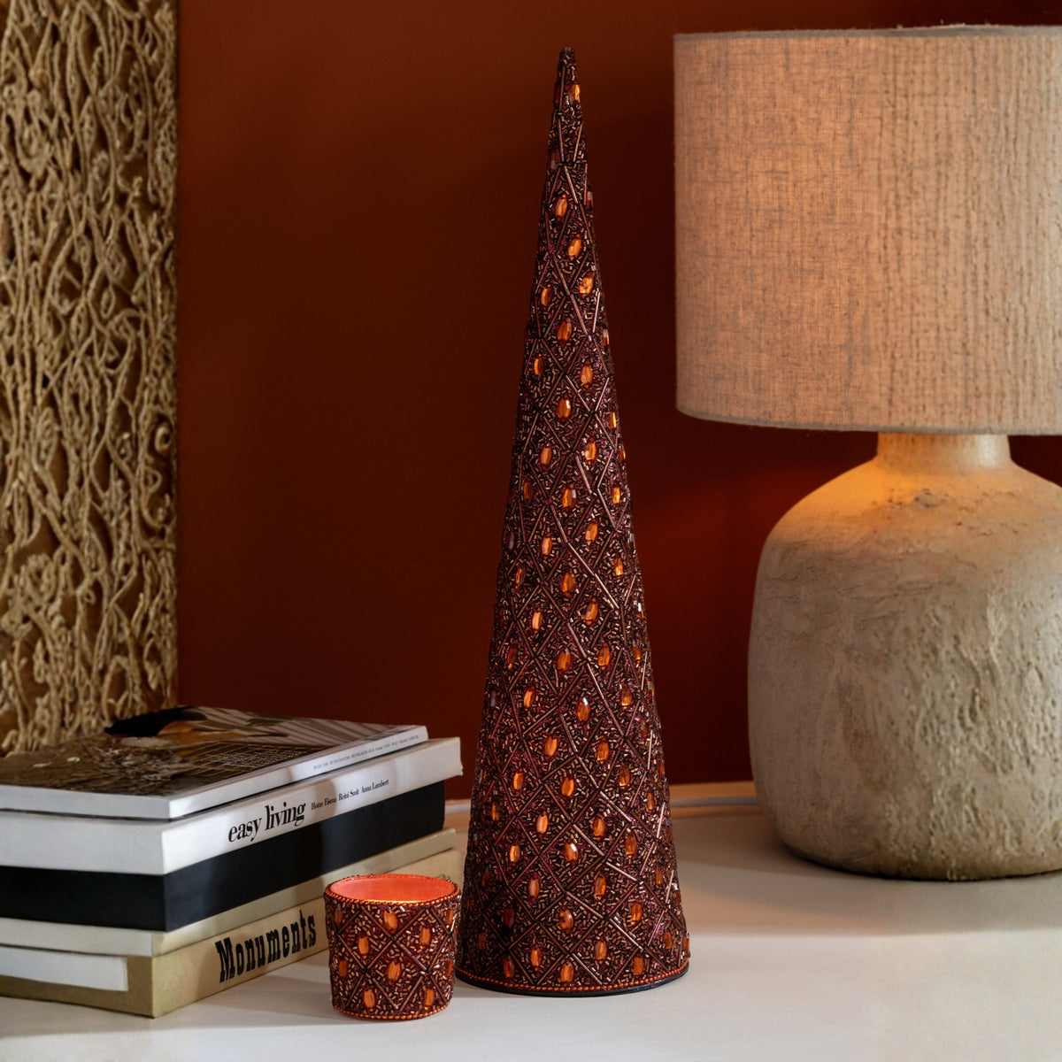 Cone Iron/Beads Dark Brown/Rust Brown Set of 3 J-Line