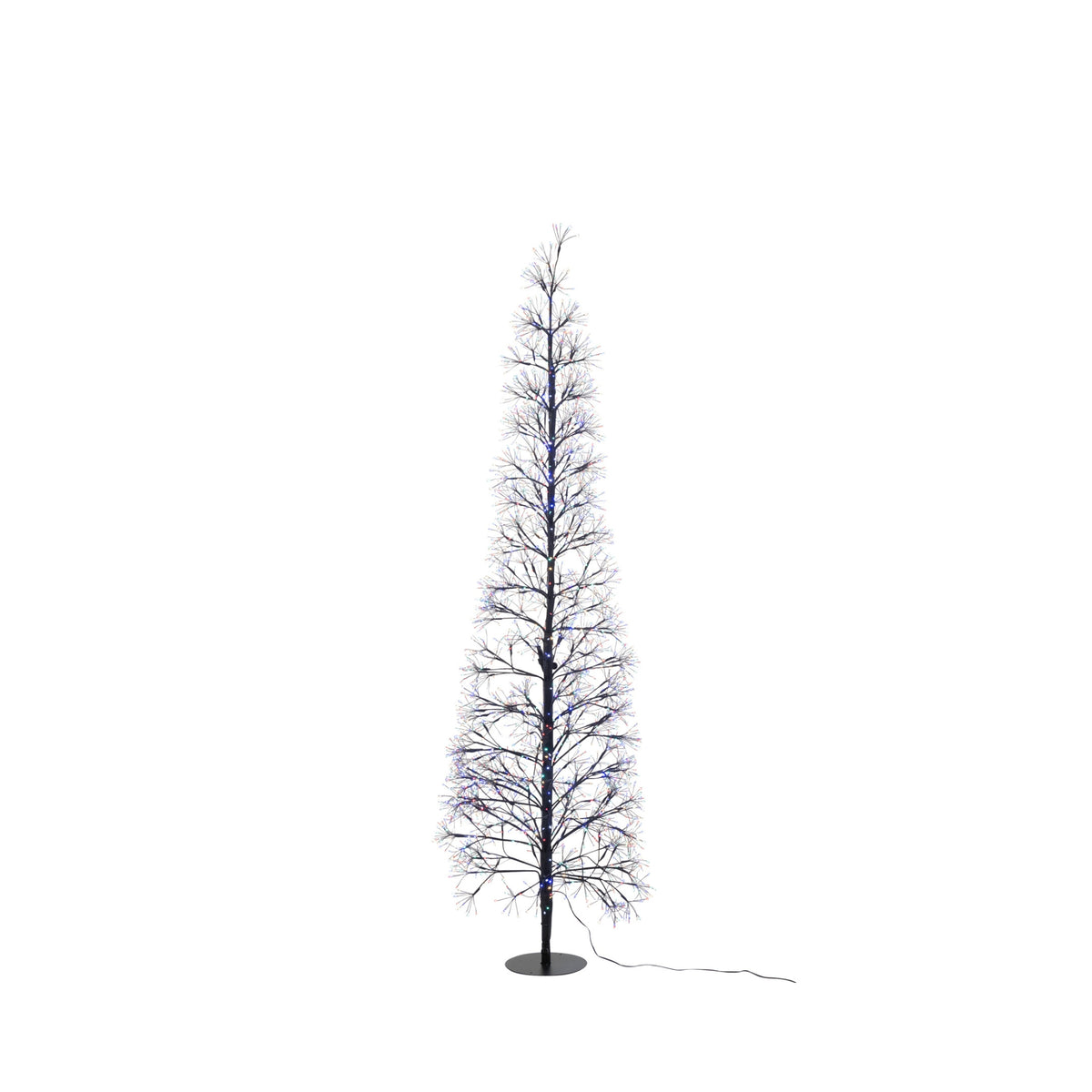 Christmas Tree Multicolor LED Lights Black Metal Large H180cm J-Line
