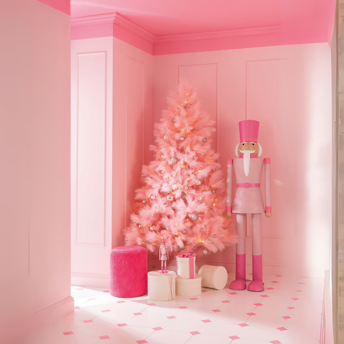 Christmas Tree Artificial PVC Pink Large H210cm J-Line