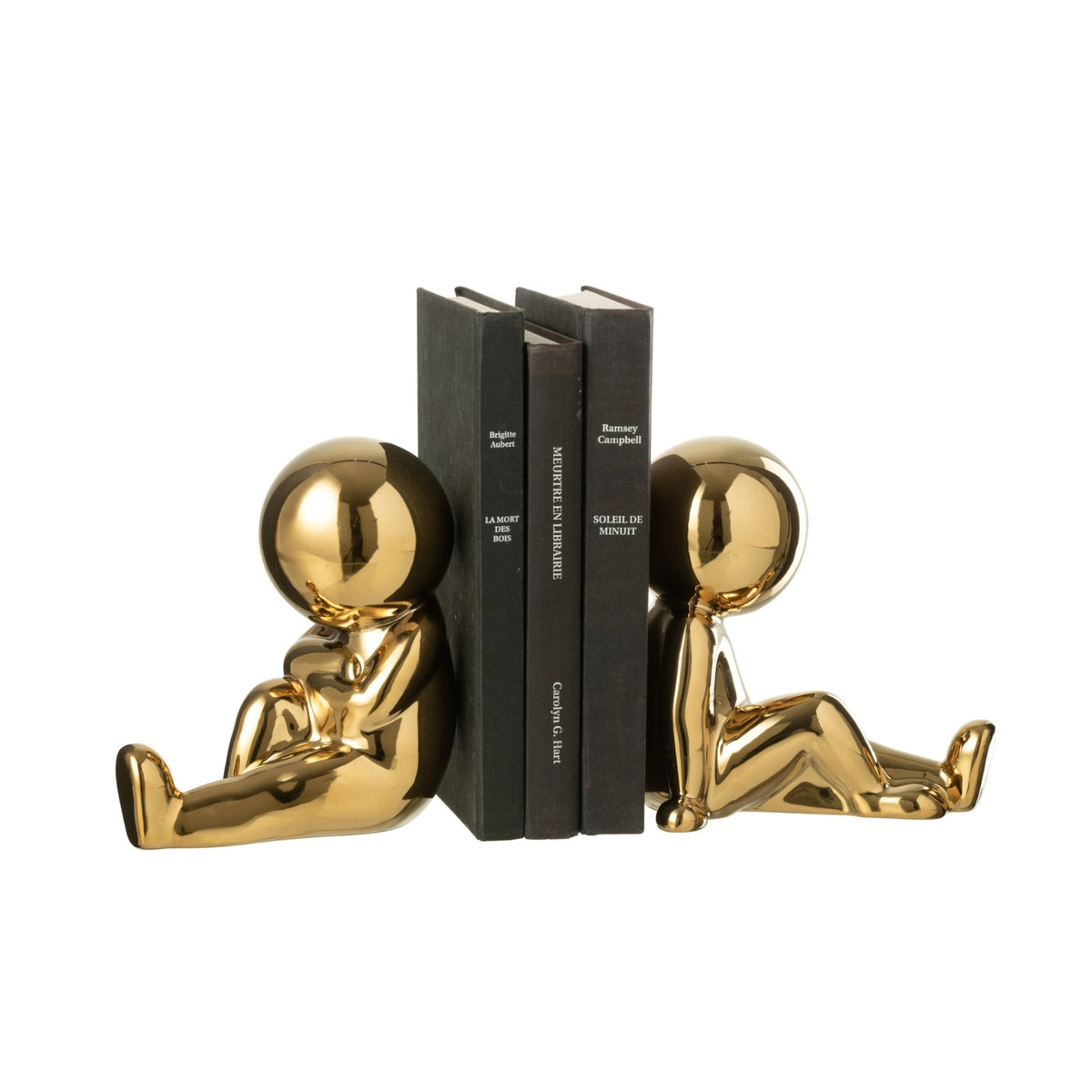 Bookends Marcel Stoneware Gold-Colored Set of 2 J-Line