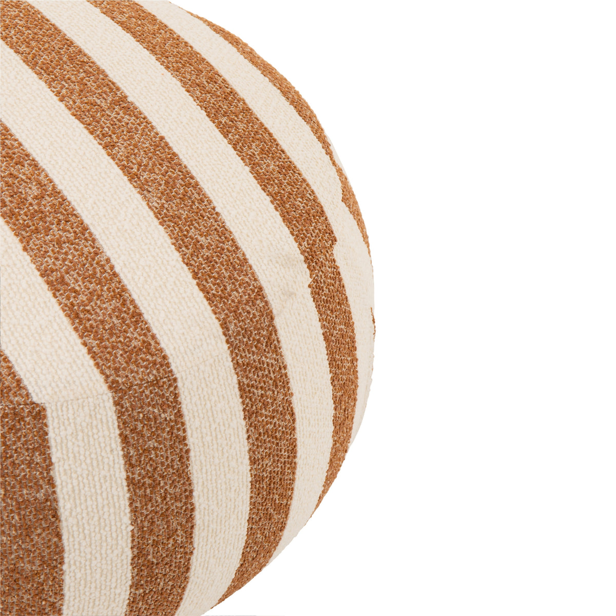 Striped Pouf Camel/Off-White J-Line