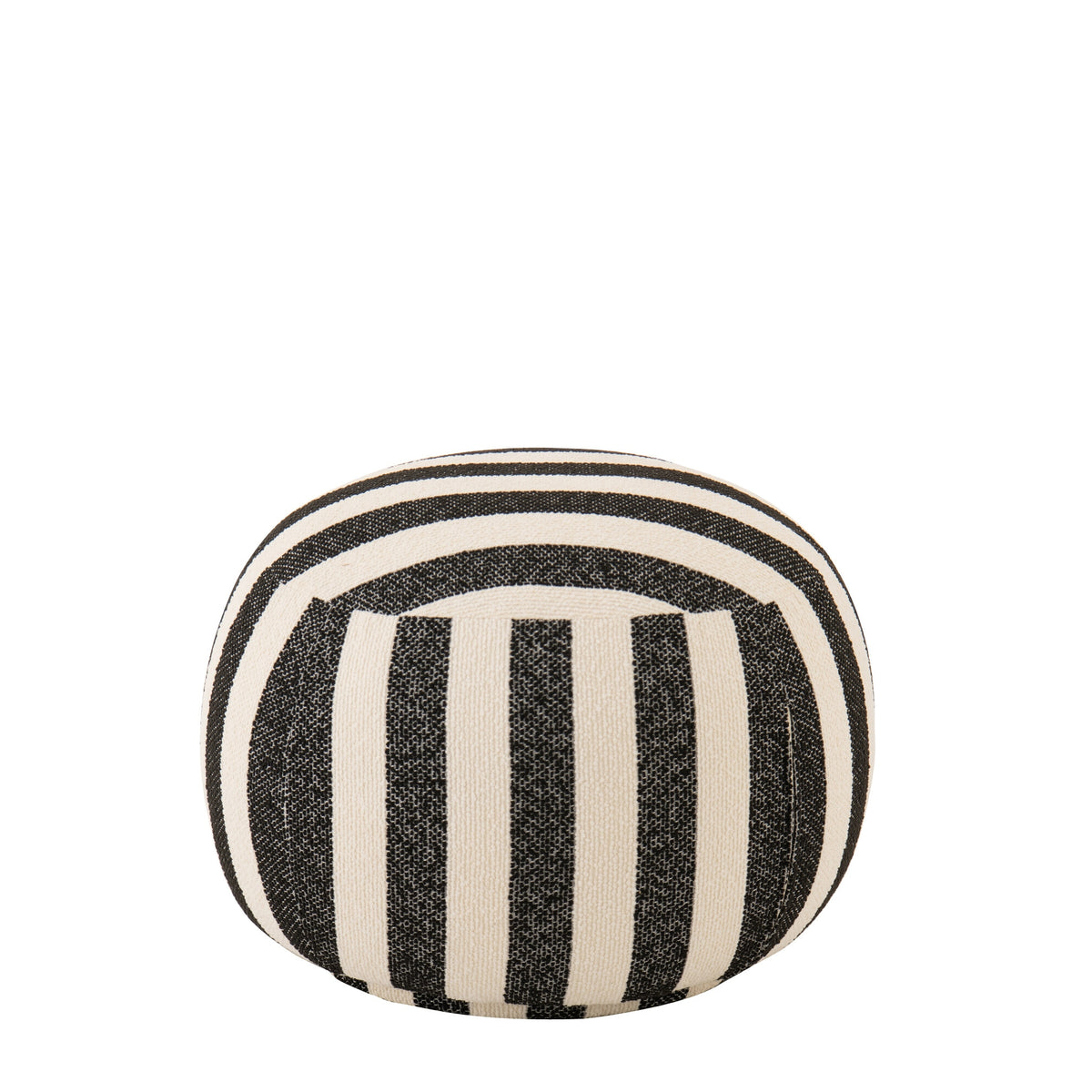 Striped Pouf Black/Off-White J-Line