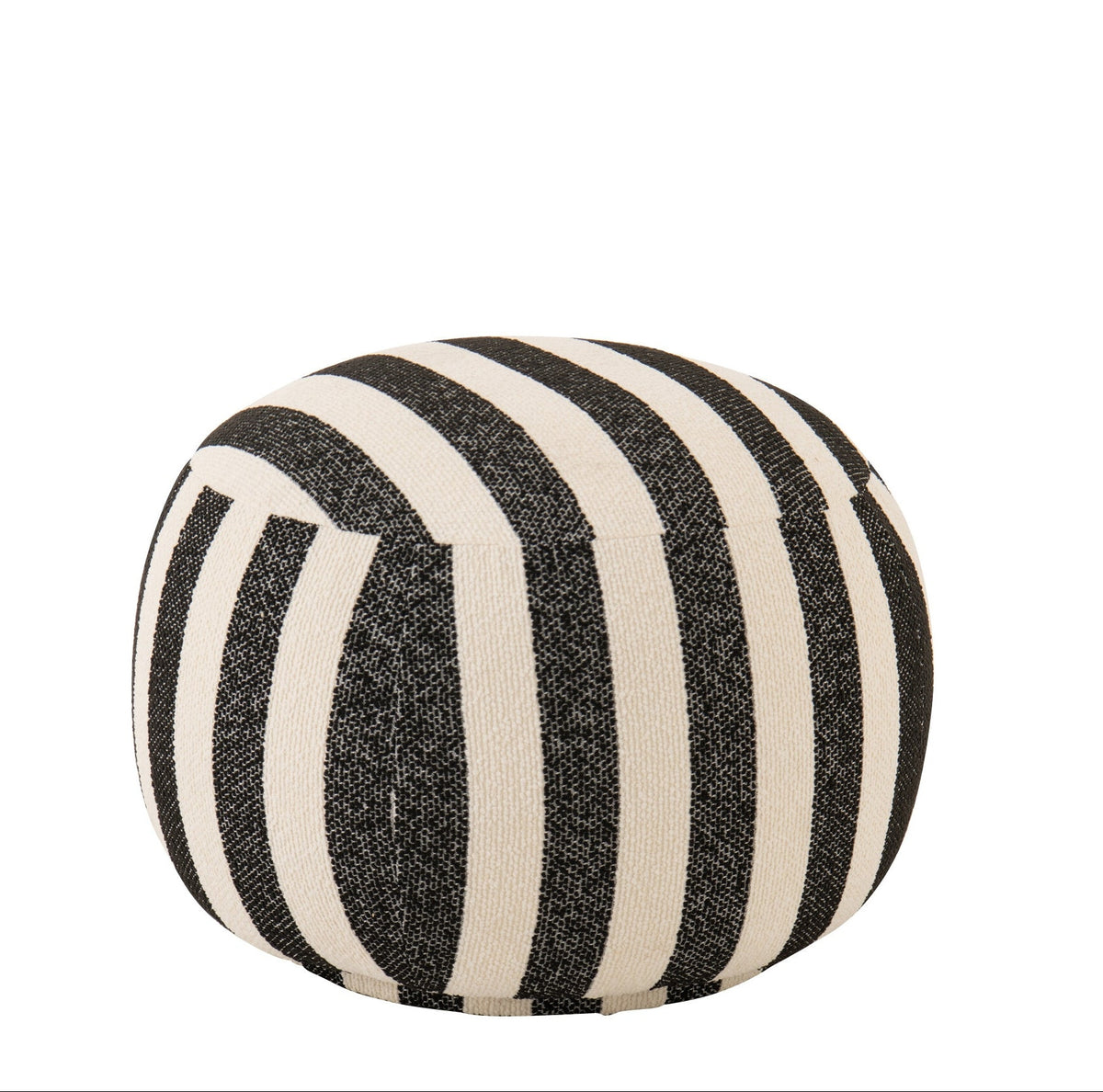 Striped Pouf Black/Off-White J-Line