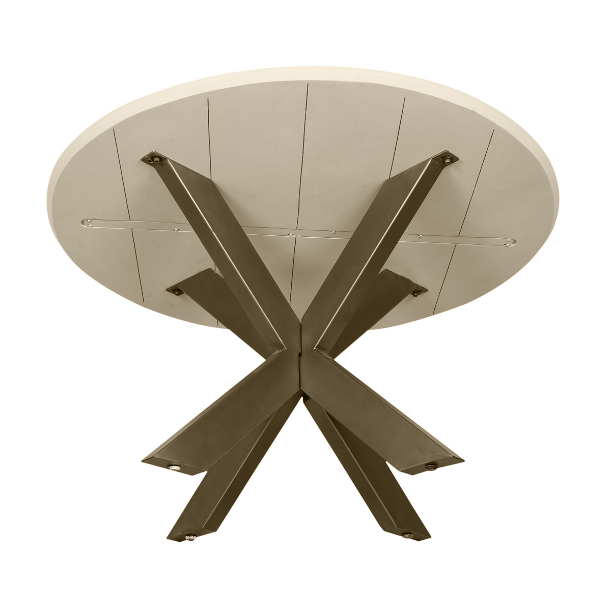 Madison Mango Wood Sand Round Dining Table 130cm Starfurn