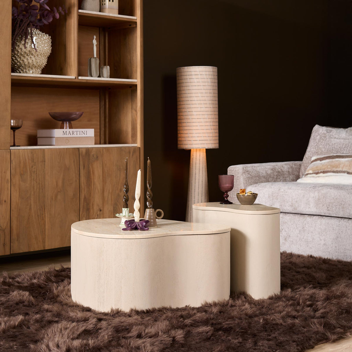 Coffee Table Lovi Mango Wood Sand 77cm Starfurn