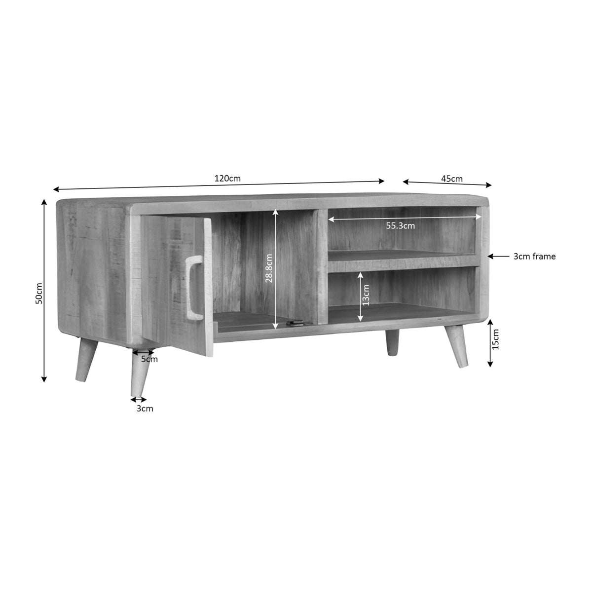 Madison Mango Wood Brown Sideboard 210cm Starfurn