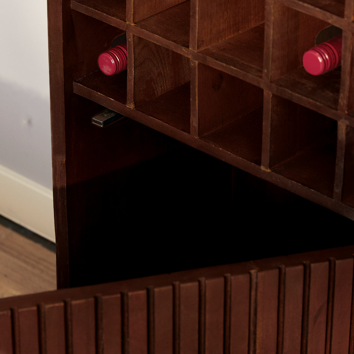 Wine Cabinet Madison Mango Wood Brown 55cm Starfurn