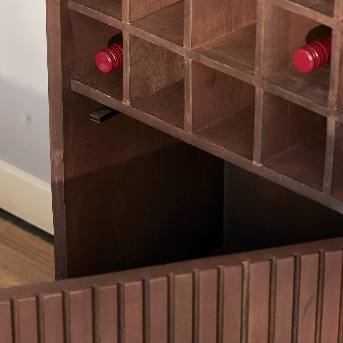 Wine Cabinet Madison Mango Wood Brown 55cm Starfurn
