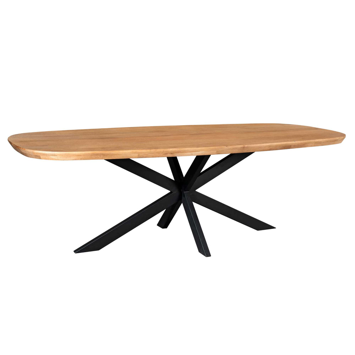 Madison Mango Wood Natural Danish Oval Dining Table 200cm Starfurn
