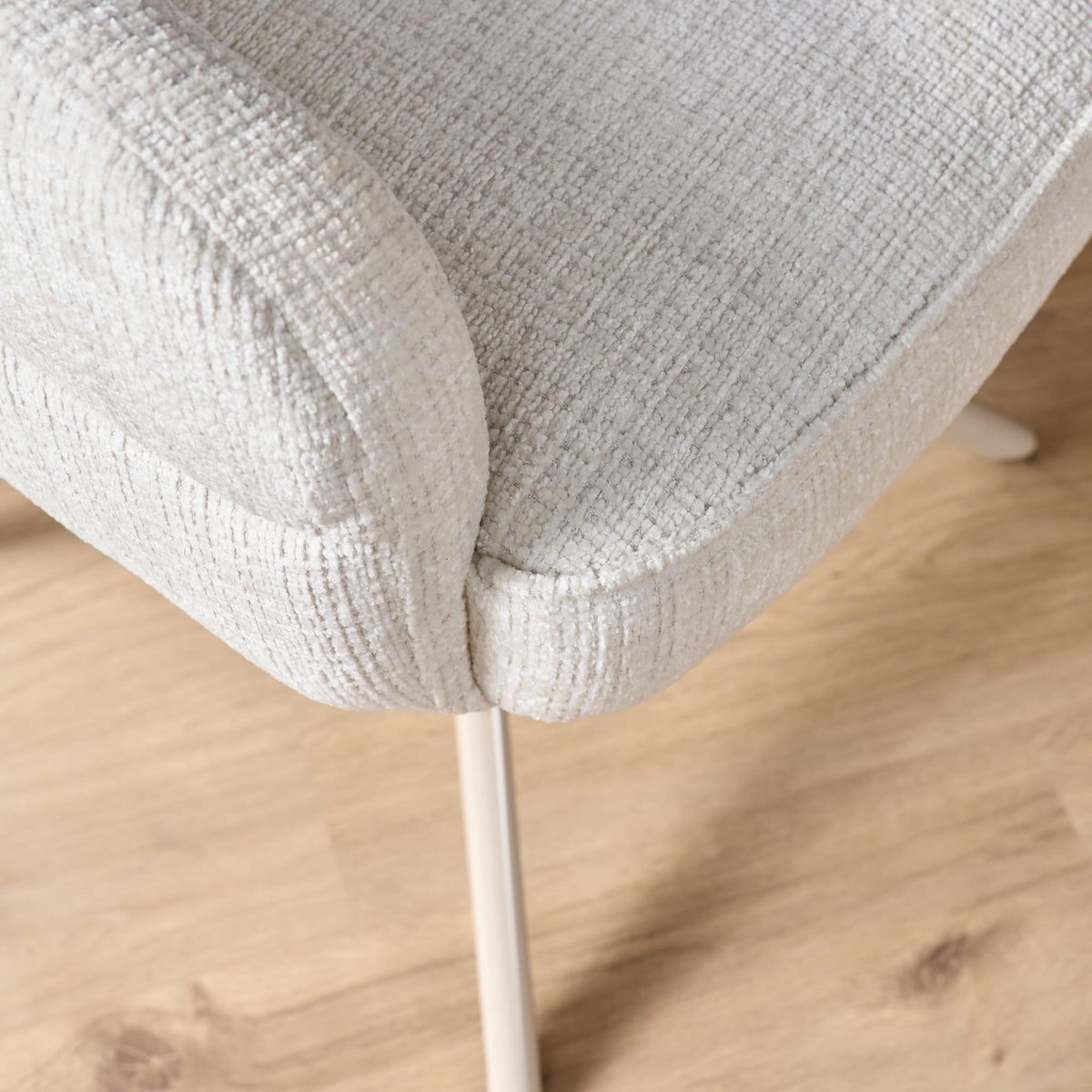 Dining Chair Bella Fabric Off White With Armrest Starfurn
