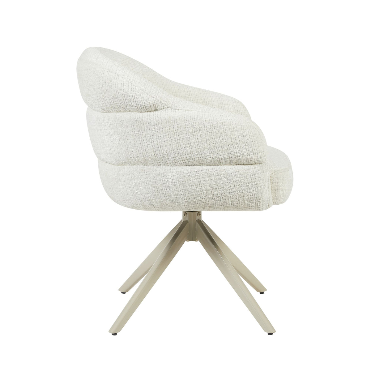 Dining Chair Bella Fabric Off White With Armrest Starfurn