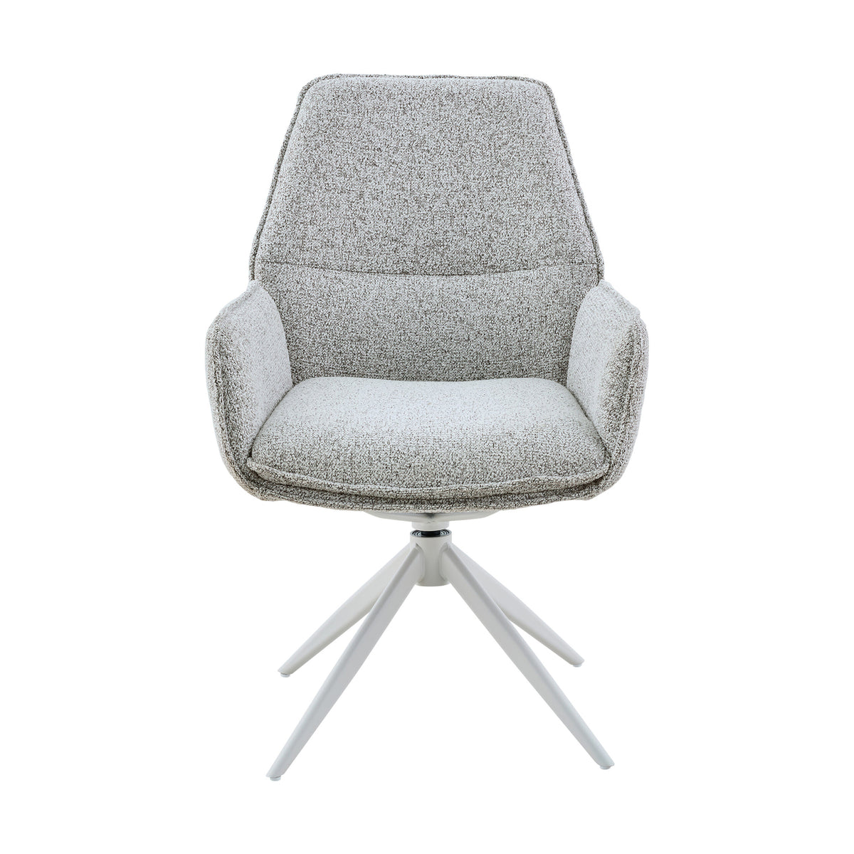 Hera Dining Chair Fabric Light Grey With Armrest Starfurn
