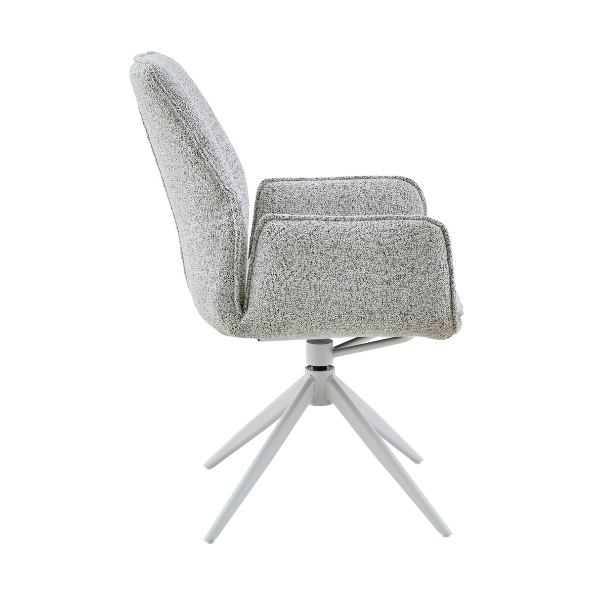 Hera Dining Chair Fabric Light Grey With Armrest Starfurn