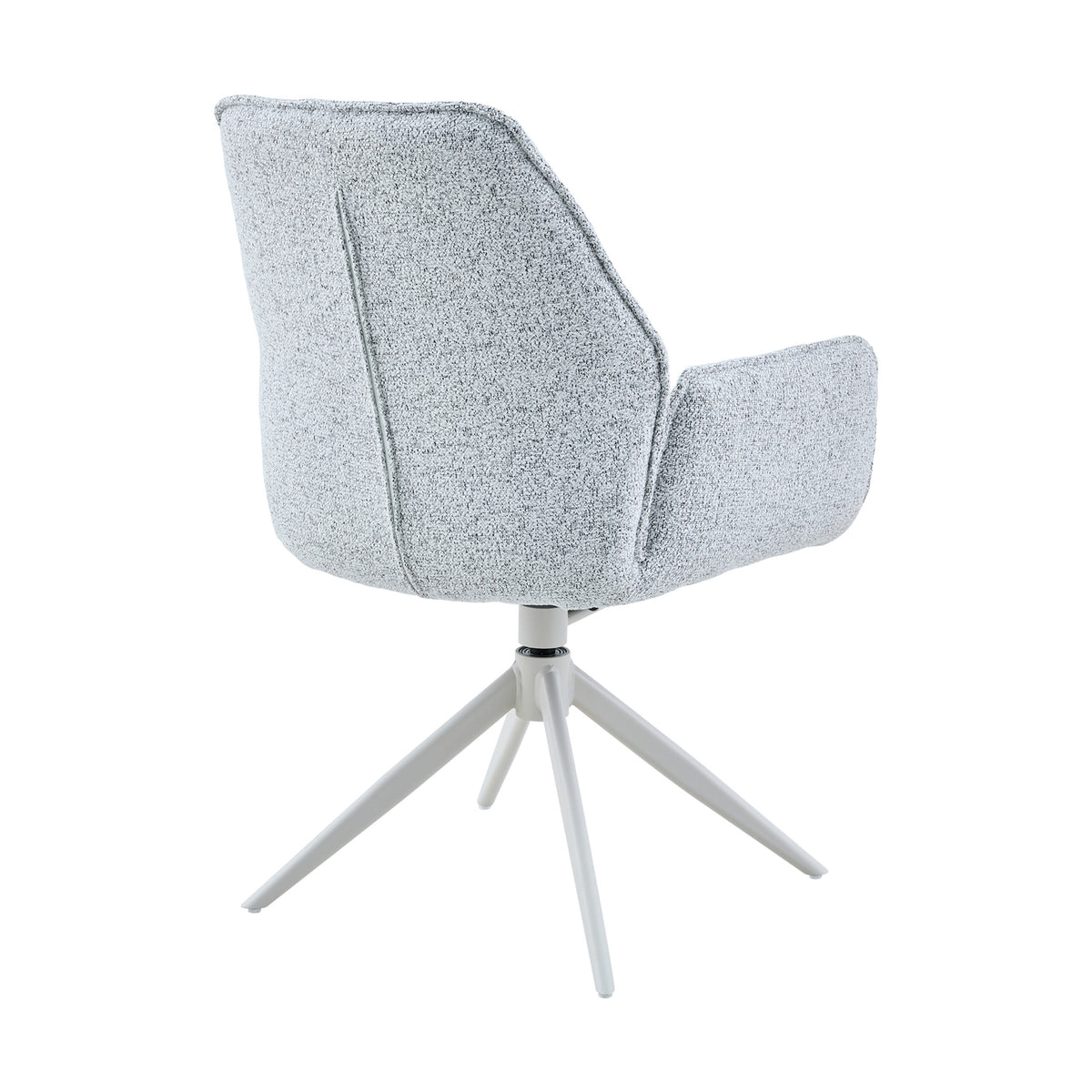 Hera Dining Chair Fabric Light Grey With Armrest Starfurn