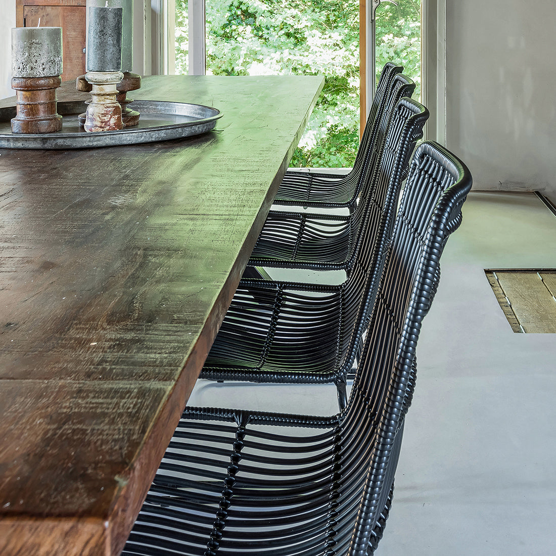 Jane Patio Chair Black Set of 2 Raw Materials