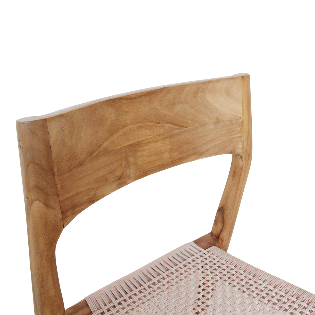 Freya Teak Dining Chair without Armrest Natural Set of 2 Raw Materials