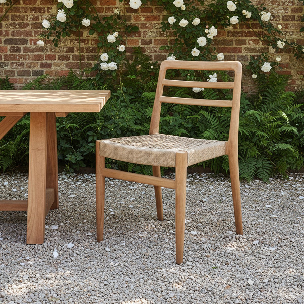 Verano Patio Chair with Armrest Natural Set of 2 Raw Materials