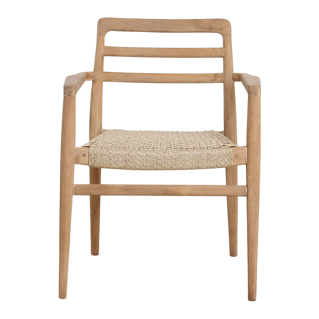 Verano Patio Chair with Armrest Natural Set of 2 Raw Materials