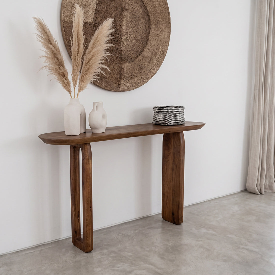 Bullnose Console Table Brown Raw Materials