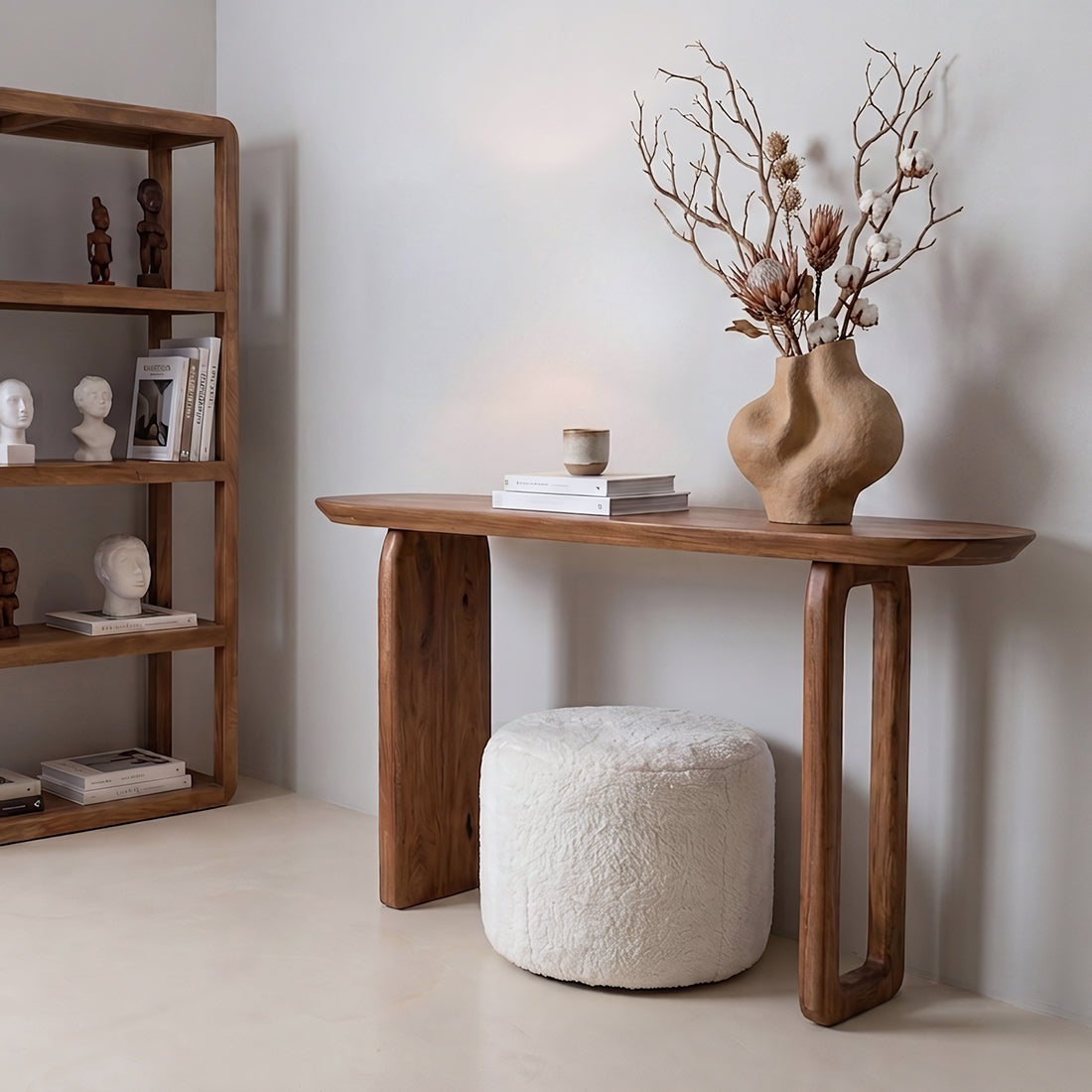 Bullnose Console Table Brown Raw Materials