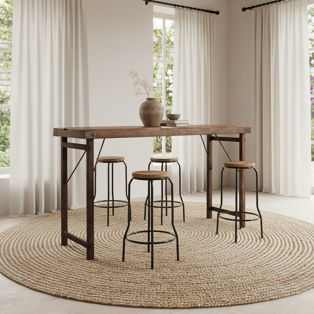 Market Folding Bar Table Brown Raw Materials