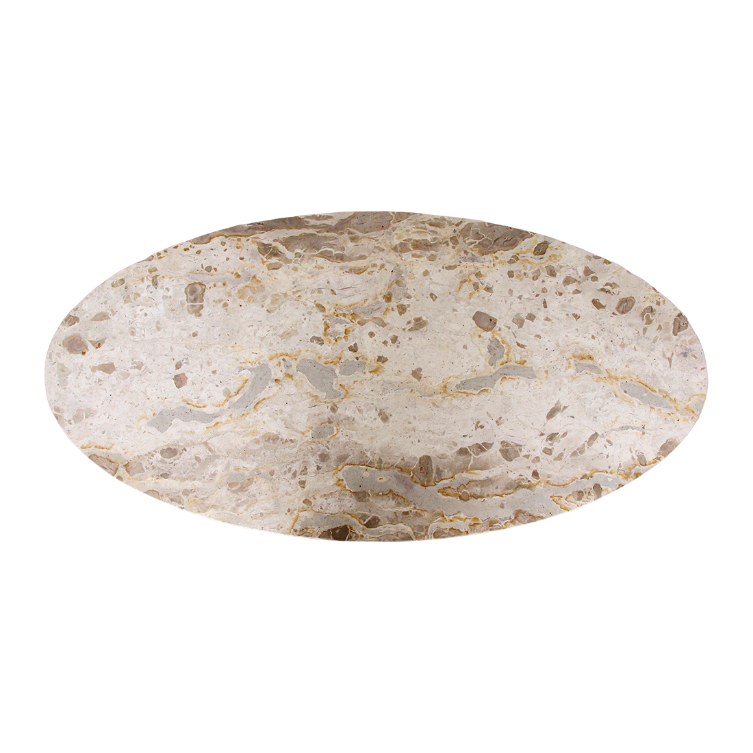 Oval Marble Coffee Table Cream Raw Materials