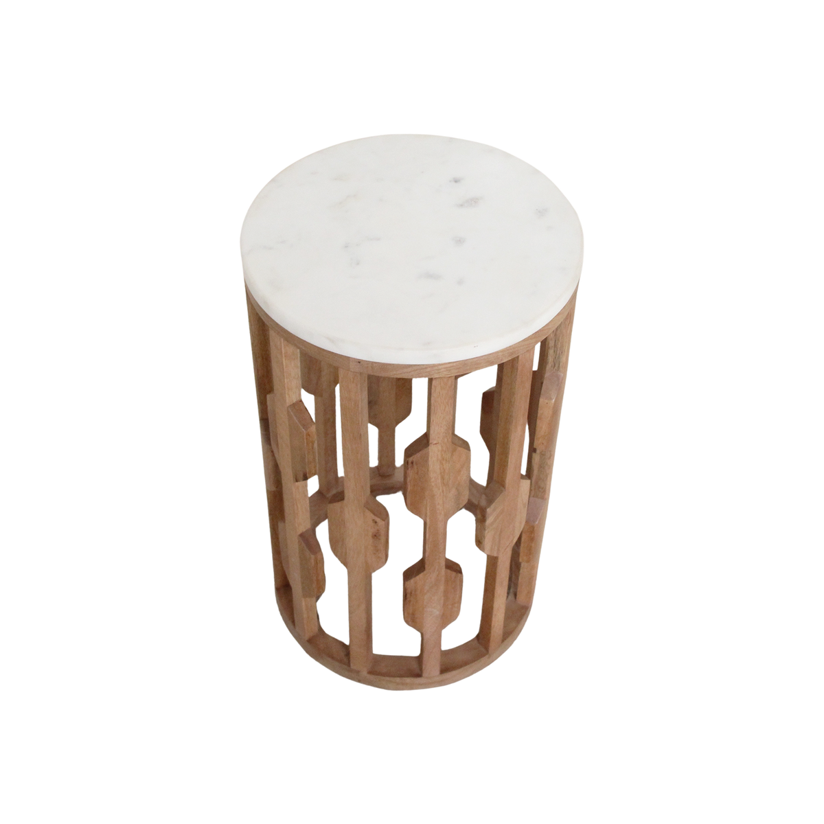 Marble Side Table Atjeh White Ø40x50cm Raw Materials