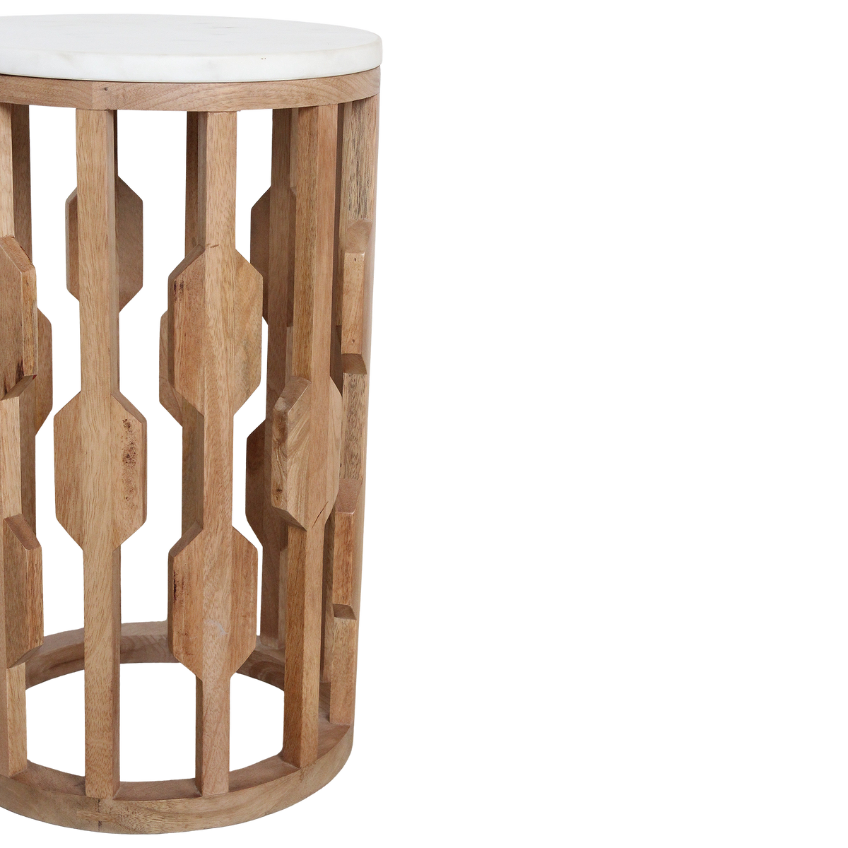 Marble Side Table Atjeh White Ø40x50cm Raw Materials
