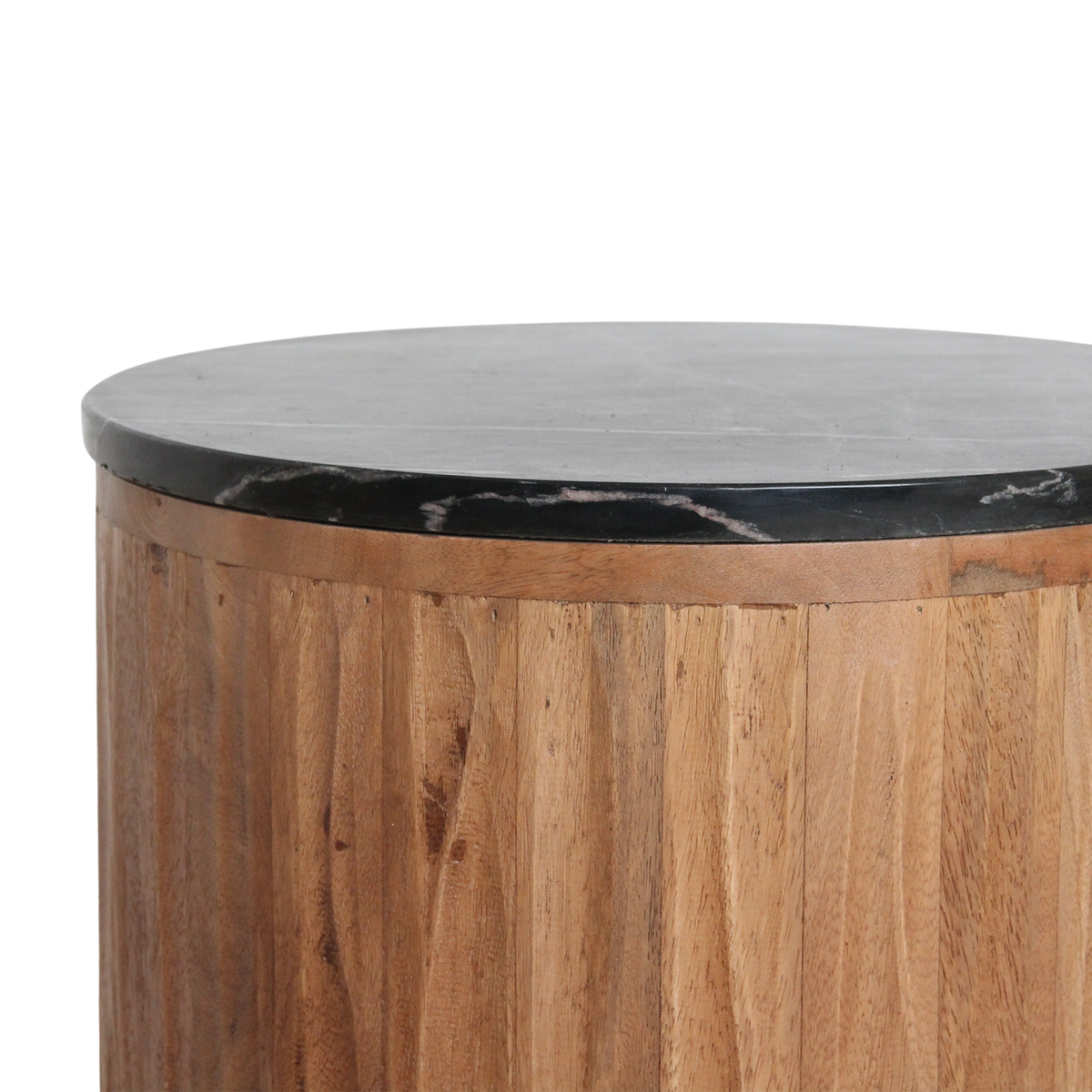 Round Side Table Langkawi Black Marble Raw Materials