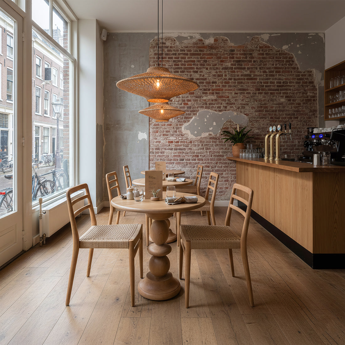 Outdoor Bistro Table Tao Teak Wood Ø69cm Raw Materials