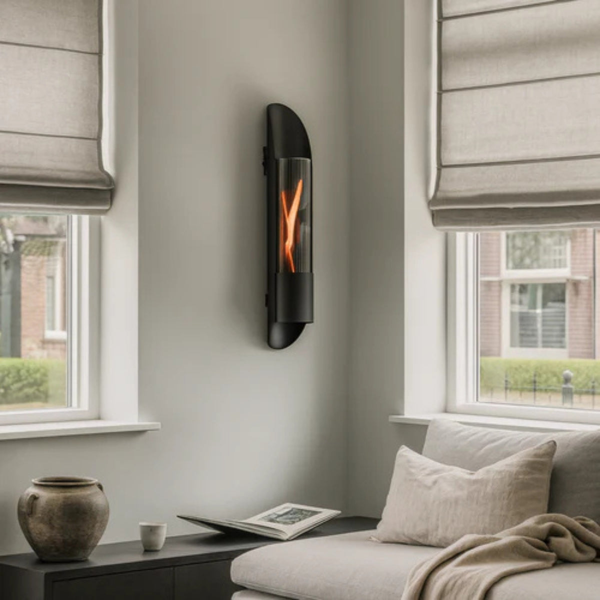 Wall-mounted fireplace Cycloflame Wall Black Tenderflame