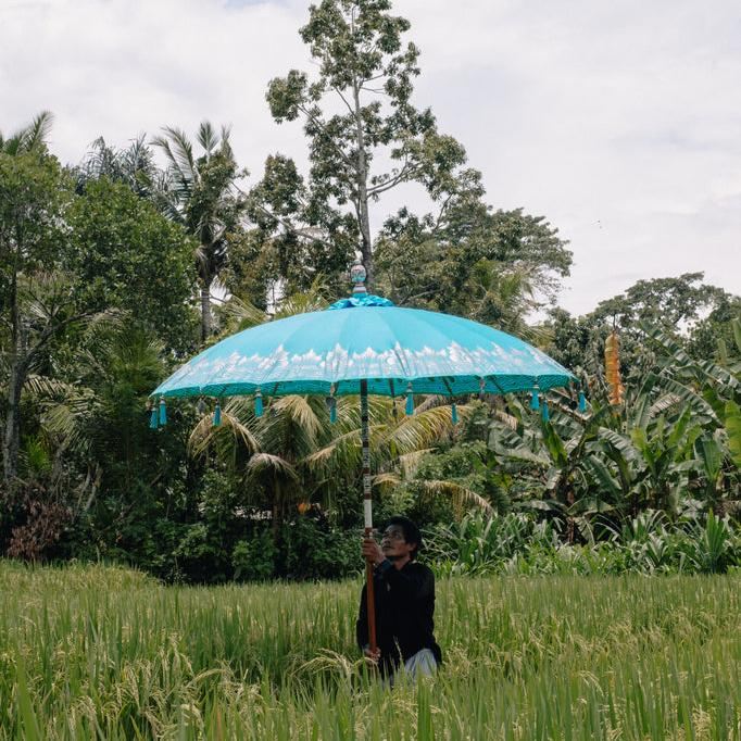 Bali Parasol - Blauw Half Zilver - 180cm - Parasol - Todo Bien - livinglovely.nl